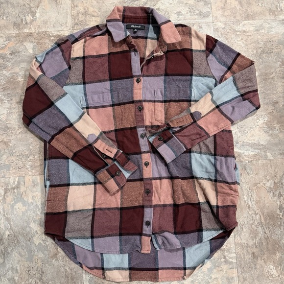 Madewell Tops - Madewell Flannel Shirt Jacket Womens XS Sunday Shacket Pockets Plaid Very Soft